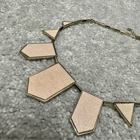 House of Harlow 1960 Immediates Classic Leather Station Necklace GOLD - PINK - Picture 4 of 4